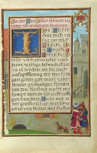 Simon Benig Prints: Border with Joab Stabbing Abner; Prayer Book of Cardinal Albrecht of Brandenburg