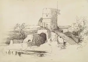 Copyspace Prints: Border Tower, c1830s. Creator: William Dyce