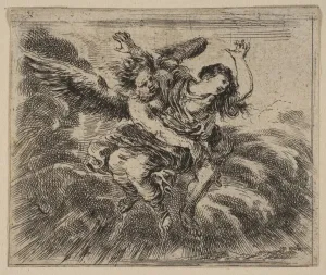 Desmarets De Saint Sorlin Prints: Boreas and Oreithyia, from Game of Mythology (Jeu de la Mythologie), 1644