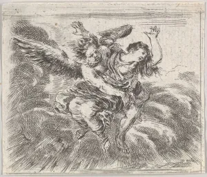 Orithyia Prints: Boreas and Orithyia, from Game of Mythology (Jeu de la Mythologie), 1644