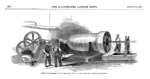 Boring the cylinder of the Britannia Press at the Bank Quay Foundry, Warrington, 1851 Boring the cylinder of the Britannia Press at the Bank Quay Foundry, Warrington, 1851
