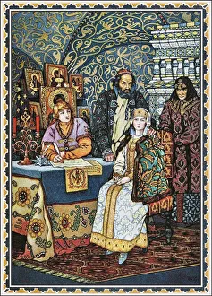 Book Art Collection: Boris Godunov and his Family, 1927. Artist: Zvorykin, Boris Vasilievich (1872-after 1935)