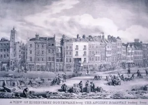 George Scharf Prints: Borough High Street, Southwark, London, 1830. Artist: George Scharf