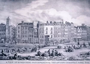 Builder Gallery: Borough High Street, Southwark, London, 1830. Artist: George Scharf