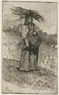 Fattori Giovanni Prints: Boscaiola, n.d. Creator: Giovanni Fattori