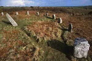 Boscawen-Un Stone Circle near St. Buryan, Penwith, Cornwall, 20th century. Artist: CM Dixon