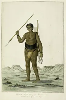 Cook Captain James Prints: Bosch Man living in the Roggeveld [Rogefeldt]
