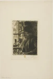 Horologist Prints: Bosl Anders, Clockmaker at Mora, 1907. Creator: Anders Leonard Zorn