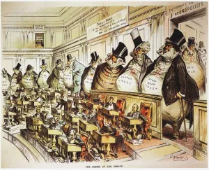 The United States Prints: The Bosses of the Senate. Illustration from Puck