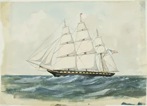 Clipper Prints: The Boston Clipper, Lightning, 1854. Creator: P Giles