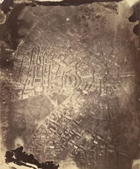 Black James Prints: Boston from a Hot-Air Balloon, 1860s. Creator: James Wallace Black