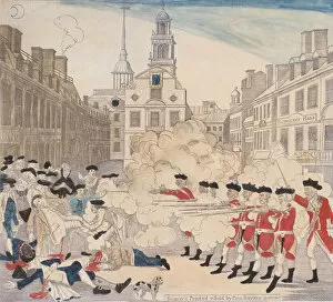 Paul Revere Collection: The Boston Massacre, 1770. 1770. Creator: Paul Revere