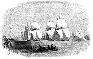 Yachts Prints: Boston Regatta, the Yachts starting for the Cup, 1856. Creator: Edwin Weedon