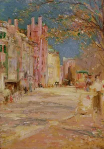 Tonalism Prints: Boston Street Scene (Boston Common), 1898-99. Creator: Edward Mitchell Bannister