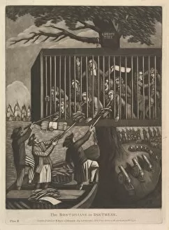 Cage Collection: The Bostonians in Distress, November 19, 1774. Creator: Attributed to Philip Dawe