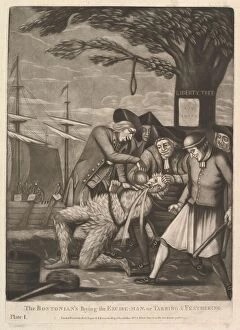 Patriot Gallery: The Bostonians Paying the Excise-Man, or Tarring & Feathering, October 31, 1774
