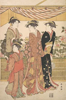 Shuncho Katsukawa Prints: The Botan Show, ca. 1790. Creator: Katsukawa Shuncho