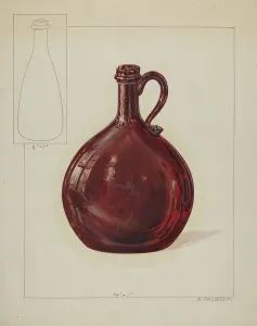 Glass Bottle Prints: Bottle, c. 1936. Creator: Alfred Walbeck
