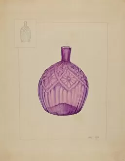 Glass Bottle Collection: Bottle, c. 1937. Creator: Janet Riza