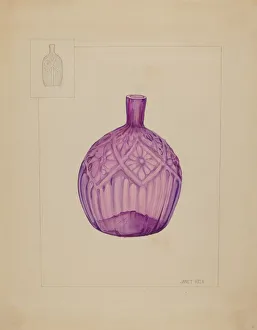 Cut Glass Collection: Bottle, c. 1937. Creator: Janet Riza