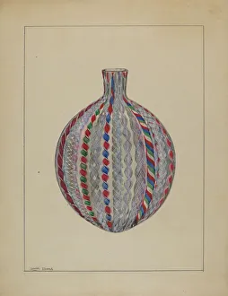 Blown Glass Prints: Bottle, c. 1937. Creator: John Dana