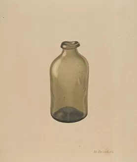 Glass Bottle Collection: Bottle, c. 1937. Creator: Nicholas Amantea