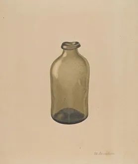 Glass Bottle Collection: Bottle, c. 1937. Creator: Nicholas Amantea