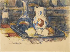 Lemon Prints: Bottle, Carafe, Jug and Lemons, 1902. Creator: Paul Cezanne