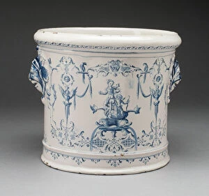 Naive Art Collection: Bottle Cooler, Moustiers-Sainte Marie, 1700/1720. Creator: Clerissy Pottery Factory