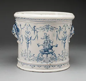 Faience Prints: Bottle Cooler, Moustiers-Sainte Marie, 1700/1720. Creator: Clerissy Pottery Factory
