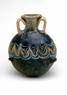 Glass Core Formed Technique Collection: Bottle, Egypt, New Kingdom, late Dynasty 18 or 19, (about 1505-1202 BCE)