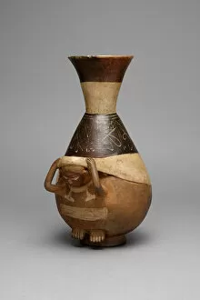 Carrying On Back Collection: Bottle in Form of a Figure Carrying a Burden with a Tumpline, 100 B.C. / A.D. 500