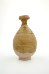 Stoneware Prints: Bottle with garlic-head mouth, about 600. Creator: Unknown