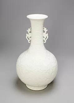 Dehua Ware Blanc De Chine Collection: Bottle-Shaped Vase with Dragon Handles... Ming dynasty or Qing dynasty, c
