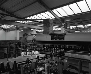 Bottling beer at Ward & Sons bottling plant, Swinton, South Yorkshire, 1961. Artist