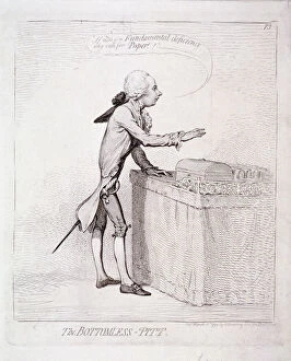 Dressing Gallery: The bottomless-Pitt, Pitt making a speech, London, 1792