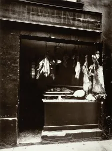 Butchers Prints: Boucherie, Rue Christine (image 2 of 2), 1923-24, (1956). Creator: Eugene Atget