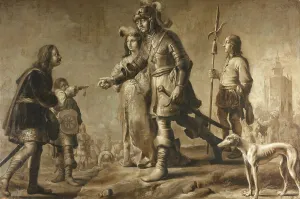 Adrian Van De Venne Prints: Boudewijn van Heusden (830-870) and his Wife Sophia Receiving Homage from