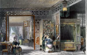 T Allom Prints: Boudoir and bedchamber of a lady of rank, China, 1843. Artist: Thomas Allom