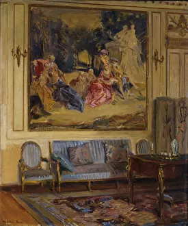 Oil On Paperboard Gallery: Boudoir, Chateau de Chaalis, 1914. Creator: Walter Gay