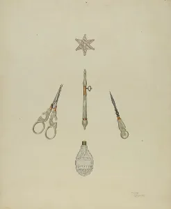 Scissors Prints: Boudoir Set, 1935/1942. Creator: Hugh Clarke