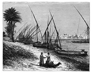 Dhow Prints: Boulak on the Nile River, Cairo, Egypt, c1890