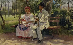 Peredvizhniki Group Gallery: On the Boulevard, 1894. Artist: Makovsky, Vladimir Yegorovich (1846-1920)