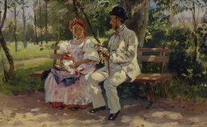 On the Boulevard, 1894. Artist: Makovsky, Vladimir Yegorovich (1846-1920) On the Boulevard, 1894. Artist: Makovsky, Vladimir Yegorovich (1846-1920)
