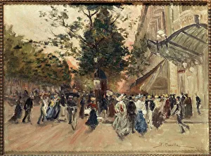 Canvasmaterial Prints: Boulevard des Capucines, 1905. Creator: Georges-Emile Carette