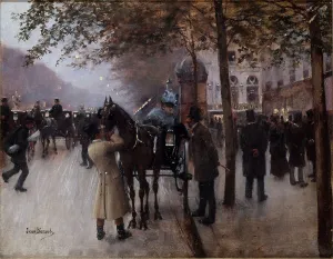 Jean Beraud Prints: Boulevard des Capucines, in the evening