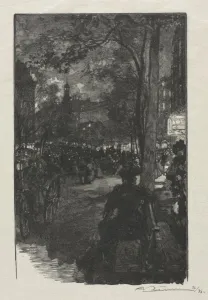 Boulevard Montmartre, Evening, 1890. Creator: Auguste Louis Lepere (French, 1849-1918)