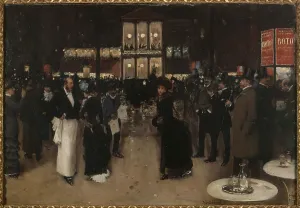 Boulevard Montmartre, at night, in front of the Theatre des Varieties, c1885. Creator: Jean Beraud