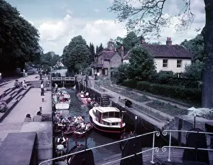 Rowing Boat Prints: Boulters Lock, near Maidenhead, Berkshire, c1955. Creator: Arthur Charles Kirby Ware
