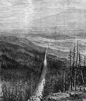 Vanishing Point Prints: Boundary line between British Columbia and the United States, 1872. Creator: Unknown